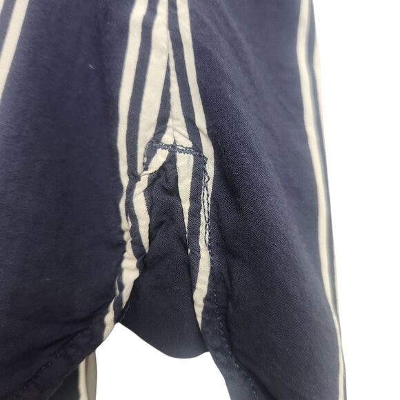 BeachLunchLounge Button Down Tunic-Navy Gray Stripe-Viscose-M-Coastal Grandma - Picture 5 of 11